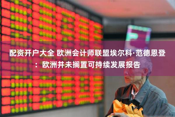 配资开户大全 欧洲会计师联盟埃尔科·范德恩登：欧洲并未搁置可持续发展报告