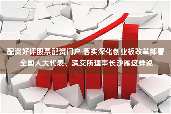 配资好评股票配资门户 落实深化创业板改革部署 全国人大代表、深交所理事长沙雁这样说