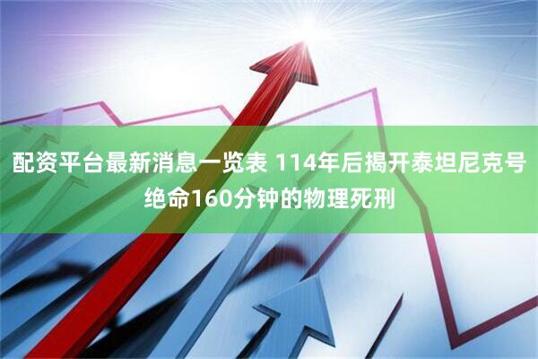 配资平台最新消息一览表 114年后揭开泰坦尼克号绝命160分钟的物理死刑
